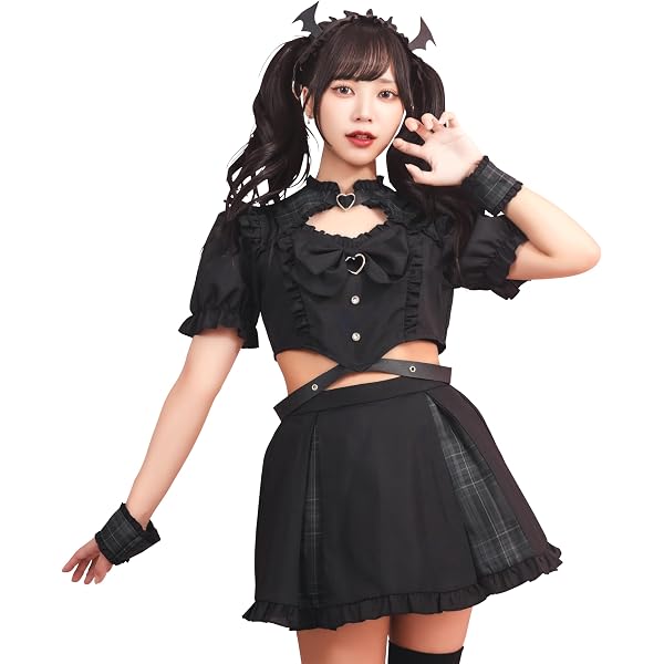 Amazon | [Malymoon] コスプレ 小物 羽 羽根 黒 レザー デビル 悪魔